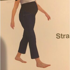 New Time and Tru Maternity Essentials Straight Leg Jeggings Size XXL Dark Denim